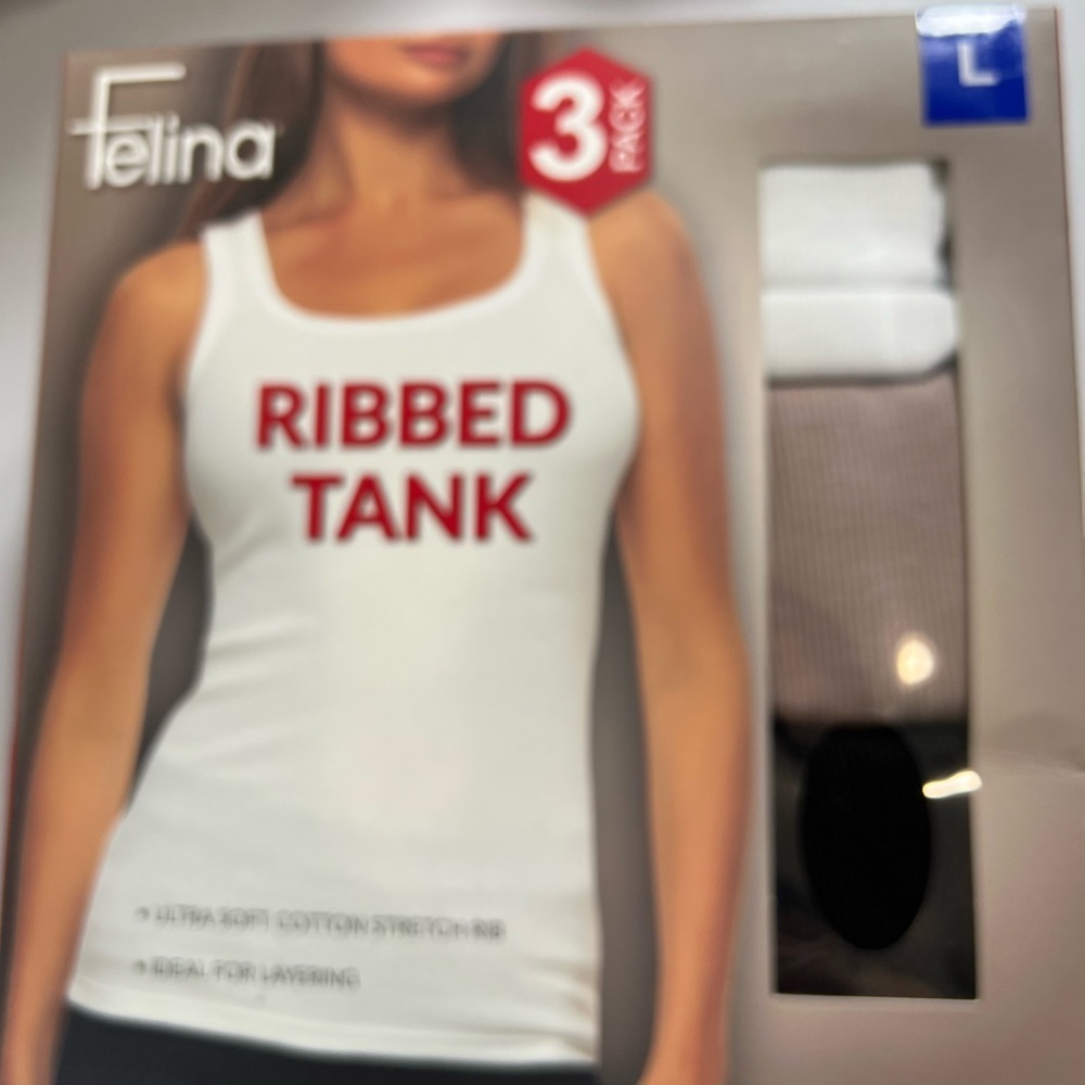 Open box Felina Women's Ribbed Tank, 3-pack - Picture 5 of 8